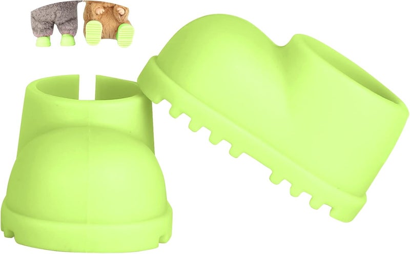 sunla Store Doll Shoes for 17cm Doll, Cute Mini Shoes Accessories for 17cm Dolls Sitting Standing Series, Silicone Doll Rain Shoes Boots(1 Pair Green) - Image 1